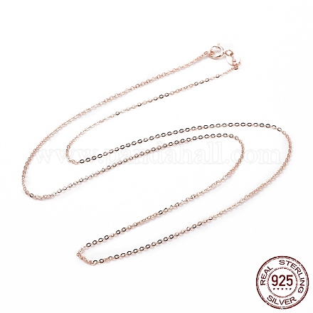 925 Sterling Silver Cable Chains Necklace for Women STER-I021-08A-RG-1