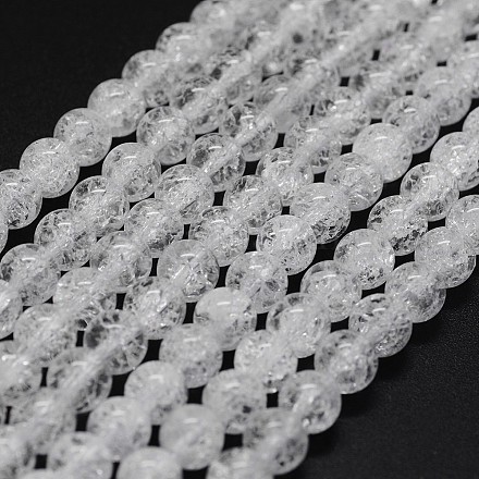 Crackle naturale perle di quarzo fili G-K285-02-6mm-1