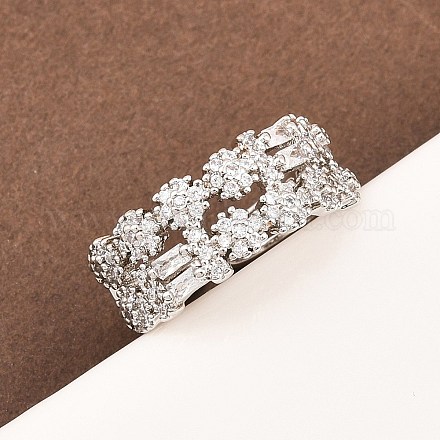 Манжеты из латуни с микро паве кубический цирконий для женщин RJEW-Z113-50P-1