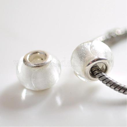 Perline europei fatti a mano in argento lamina di vetro LPDL-R008-08-1