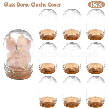 15Pcs Glass Dome Cloche Cover AJEW-YW0001-09-1