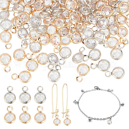 120шт 2 цвета латунные микро проложить кубический цирконий шармы FIND-HY0003-62-1