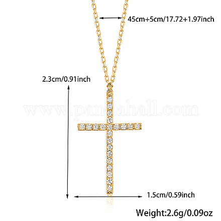 Kreuz 925 Sterlingsilber-Mikropavé-Halskette mit klarem Zirkonia-Anhänger RV3627-5-1