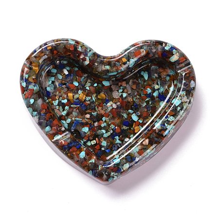 Пепельница из смолы с натуральной смешанной каменной крошкой DJEW-F015-03D-1