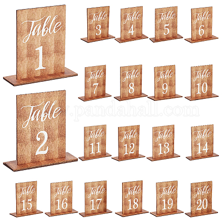 Ph pandahall 20 комплект номеров столов прямоугольный деревянный знак номера свадебных столов с деревянной основой деревенские свадебные центральные элементы для украшения приема вечеринка юбилей событие 4x3 дюйма ODIS-WH0057-01-1