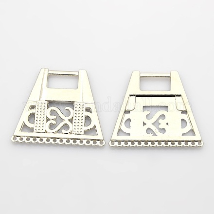 Filigree Trapezoid Plating Zinc Alloy Chandelier Components PALLOY-N0099-13P-1