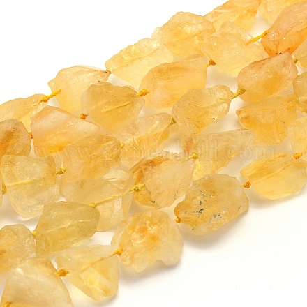 Hilos de perlas de citrina naturales crudos ásperos G-K202-17B-1