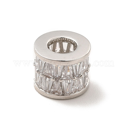 Crémaillère en laiton placage zircone cubique perles européennes KK-G458-14P-1