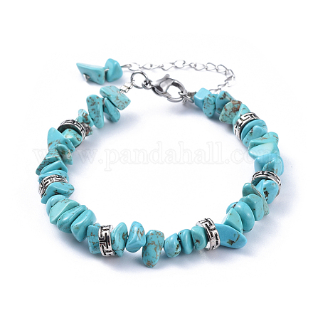 Bracelets turquoise synthétique X-BJEW-JB04489-05-1