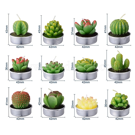 Bougies sans fumée cactus paraffine DIY-G024-F-1