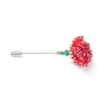 Épinglette fleur en perles de verre tressées JEWB-TA00003-1