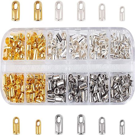 PandaHall Elite about 258 pcs 3 Color Cord Ends Jewellery Cord Tips For Jewellery Making KK-PH0035-22-1