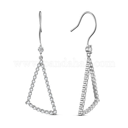 Boucles d'oreilles pendantes en argent sterling plaqué rhodium Shegrace 925 JE746A-1