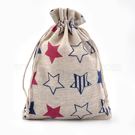Polycotton(Polyester Cotton) Packing Pouches Drawstring Bags ABAG-S004-07B-13x18-1