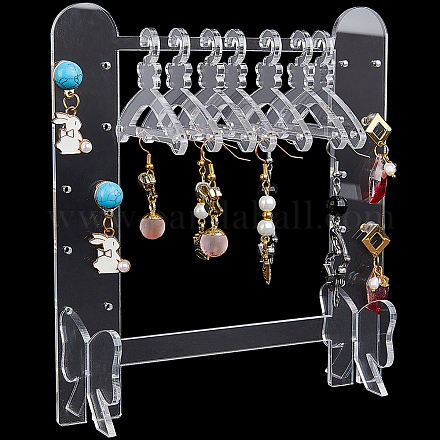 CRASPIRE Earring Display Holder Acrylic Jewelry 36 Holes Mini Hanging Hanger Clear Rack Ear Studs Clip on Holes Transparent Organizer Storage Stand Showcase for Selling Merchant Women Retail Marketing EDIS-CP0001-13-1