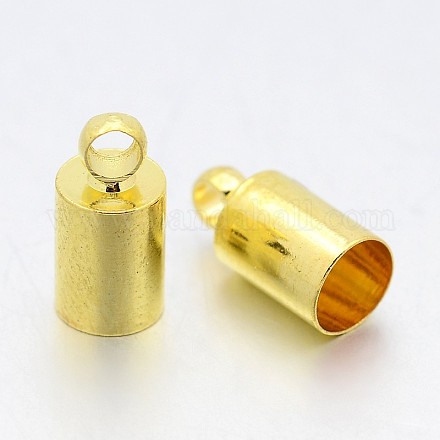 Brass Column Cord End Caps Fit 4.5mm Threads KK-L046-01-1