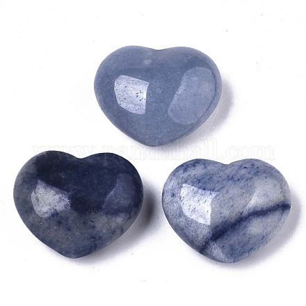 Coeur d'aventurine bleu naturel pierre d'amour G-N0326-56C-1