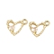 Brass Micro Pave Clear Cubic Zirconia Charms, Cadmium Free & Nickel Free & Lead Free, Long-Lasting Plated, Heart, Real 14K Gold Plated, 10.5x12x2.5mm, Hole: 1.5mm