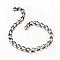 Tarnish Resistant 304 Stainless Steel Twisted Chain Bracelets, with Lobster Claw Clasps, Stainless Steel Color, 8-1/4 inch(210mm), Links: 5.5x11x1.2mm
