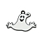 Halloween Theme Alloy Enamel Pendants, Black, Ghost Charm, White, 20x28x1mm, Hole: 1.6mm