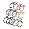 Cotton Cord Bracelets, with Brass Finding, Long-Lasting Plated, Real 24K Gold Plated, Mixed Color, 8-1/2 inch(21.5cm)~9 inch(23cm)