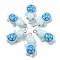 10Pcs Opaque Resin Pendants, with Pltinum Tone Loop, Tortoise Charms, Light Cyan, 25x12.5x9mm, Hole: 2mm