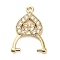 Brass Micro Pave Clear Cubic Zirconia Pendant Bails, Rack Plating, Long-Lasting Plated, Lead Free & Cadmium Free, Heart, Real 18K Gold Plated, 15x11x1.5mm, Hole: 1.2mm, Pin: 1mm