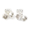 Rack Plating Brass Tube Bails, Long-Lasting Plated, Lead Free & Cadmium Free, Flower, Silver, 15.5x13.5x6mm, Hole: 2.5mm