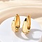 Oval Brass Hoop Earrings, Cadmium Free & Lead Free, Long-Lasting Plated, Rack Plating, Real 18K Gold Plated, 24x18x8mm