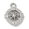304 Stainless Steel Pendants, Compass Charm, Stainless Steel Color, 32x27x6mm, Hole: 4.5mm