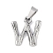 Non-Tarnish 304 Stainless Steel Pendants, Bamboo Style, Stainless Steel Color, Letter.W, 19x16x3mm, Hole: 3x7mm