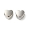 CCB Plastic Esuropean Beads, Large Hole Beads, Platinum, Heart, 9.5x9.5x7.5mm, Hole: 4mm