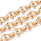 Iron Round Ring Link Chains, Unwelded, with Spool, Light Gold, 8x1mm, about 32.81 Feet(10m)/Roll