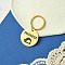 201 Stainless Steel Keychain, with Alloy Rings, Flat Round, Golden, 5.5cm