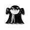 Ghost Halloween Opaque Resin Decoden Cabochons, Halloween Jewelry Craft, Black, 27.5x28x8.5mm