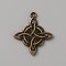 Alloy Pendants, Trinity Knot Charm, Antique Bronze, 28x25x2mm, Hole: 2mm