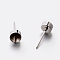 Non-Tarnish 304 Stainless Steel Post Stud Earring Settings, Stainless Steel Color, Fit for SS18(4.2~4.4mm) or SS20(4.6~4.8mm) rhinestone, 5mm, Pin: 0.8mm