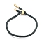 Cotton Cord Bracelets, with Brass Finding, Long-Lasting Plated, Real 24K Gold Plated, Slate Gray, 8-1/2 inch(21.5cm)~9 inch(23cm)