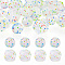 20Pcs 2 Styles Silicone Beads, Hexagon with Polka Dots Pattern & Round, Clear, 15~22x15~22x15~17mm, Hole: 2~2.5mm, 10pcs/style
