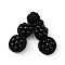 Handmade Chinese Frogs Knots Buttons Sets, Polyester Button with Imitation Pearl Beads, Black, 59x13x8mm