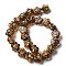 Handmade Foil Lampwork Beads Strands, Plum, Sienna, 15x15x9mm, Hole: 1.5mm, about 25pcs/strand, 14.17''(36cm)