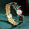 Christmas Theme Alloy Enamel Bangles for Women, Colorful, Inner Diameter: 2-1/4 inch(5.8cm)