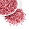Frosted Glass Seed Beads, Round Hole, Bicone, with Gold Powder, Light Coral, 4.5x3.5~4mm, Hole: 1.1mm, about 6428pcs/pound