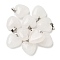 Natural Quartz Crystal Pendants, Rock Crystal Heart Charms with Platinum Tone Brass Snap on Bails, 20x18x7mm, Hole: 6x2mm