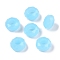 Glass European Beads, Large Hole Beads, No Metal Core, Rondelle, Light Sky Blue, 14x8mm, Hole: 5mm