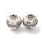 Resin Handmade Indonesia Beads, with Alloy Rhinestone Findings, Round, Antique Silver, White, 20x19.5mm, Hole: 2mm