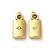 304 Stainless Steel Crystal Rhinestone Pendants, with Jump Ring, Rectangle Charm, Ion Plating(IP), Real 18K Gold Plated, 14.5x7x3mm