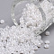 (Repacking Service Available) Glass Seed Beads, Ceylon, Round, White, 8/0, 3mm, Hole: 1mm, about 12g/bag