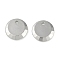 CCB Plastic Charms, Flat Round, Platinum, 14x3mm, Hole: 1.6mm