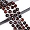 Natural Garnet Beads Strands, Flat Round, Faceted, with Seed Beads, 8~9x8~9x5~6mm, Hole: 1~1.2mm, about 38~40pcs/strand, 15.16~15.75''(38.5~40cm)